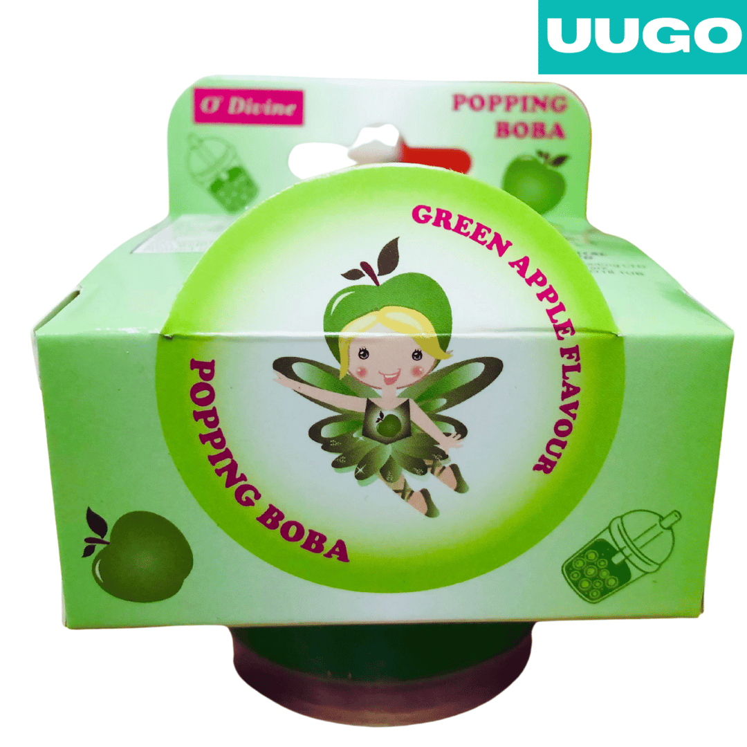 O'DIVINE Popping Boba Green Apple Flavour 130g | Tangy Bubble Tea Add - On 青苹果味 - UUGO