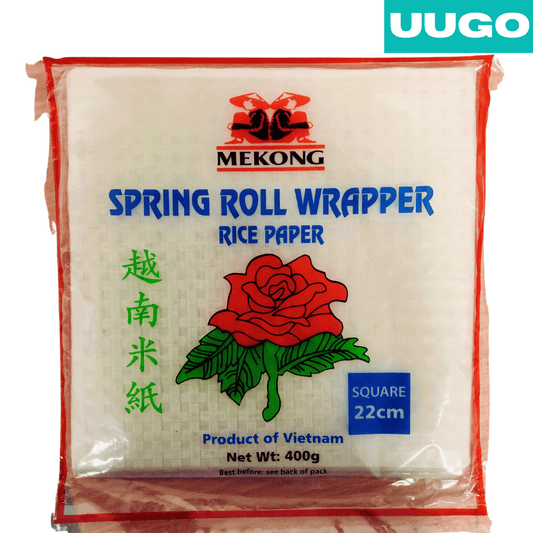 Mekong Rice Paper Spring Roll Wrappers 22cm square | Vietnamese Rice Paper 越南米纸 - UUGO