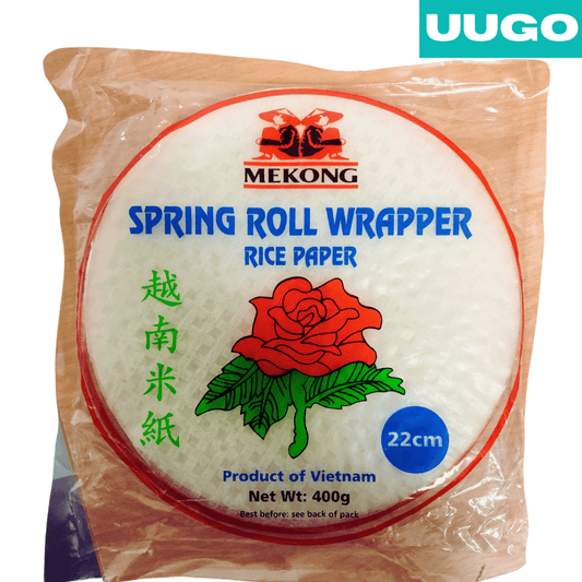 Mekong Rice Paper Spring Roll Wrappers 22cm | Vietnamese Rice Sheets 越南米纸 - UUGO