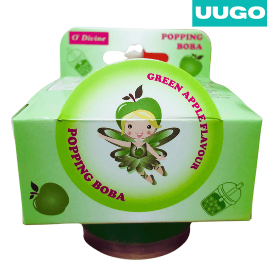 O'DIVINE Popping Boba Green Apple Flavour 130g | Tangy Bubble Tea Add - On 青苹果味 - UUGO