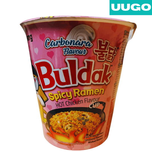 Samyang Buldak Carbonara Hot Chicken Flavor Ramen Cup Noodles 80g – Spicy Korean Instant Noodles - UUGO