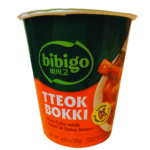 a container of food of Bibigo Tteokbokki Rice Cake sweet and hot