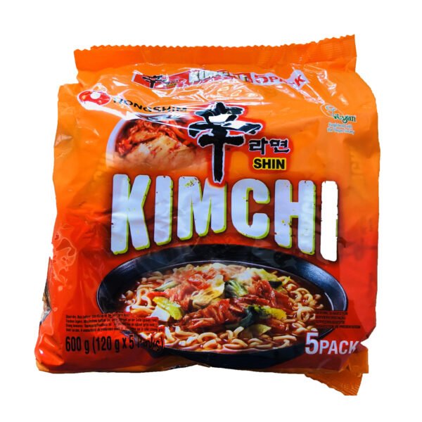 a package of Nongshim Shin Kimchi Ramyun Noodle