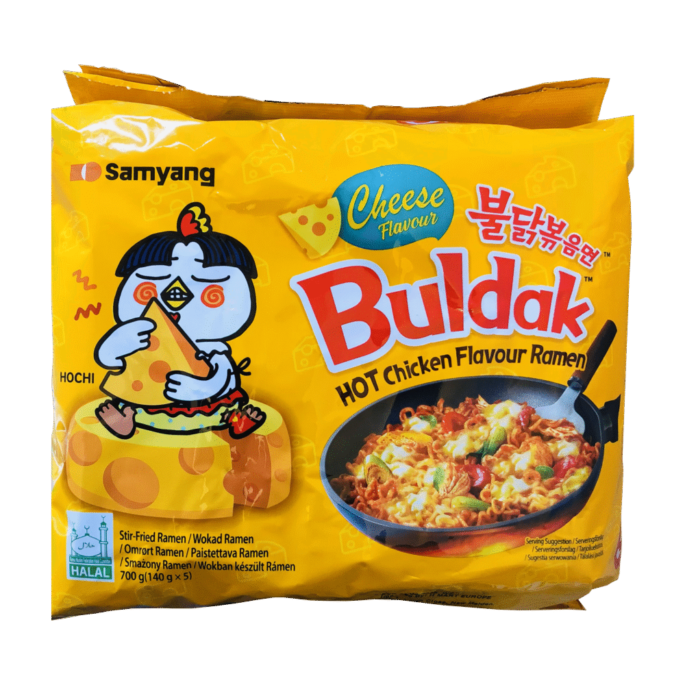 a pack of Samyang Buldak Hot Chicken Flavor Ramen