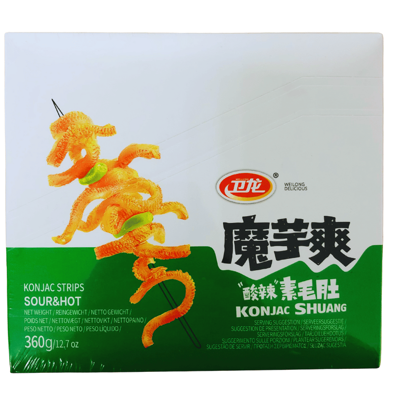 WeiLong Konjac Strips – Sour & Hot Flavour 360g